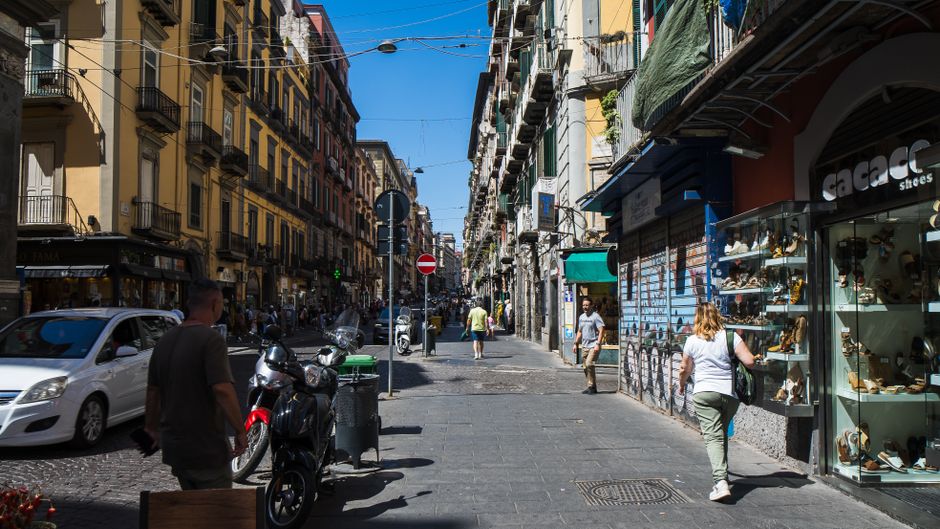 Street view of Naples, Italy